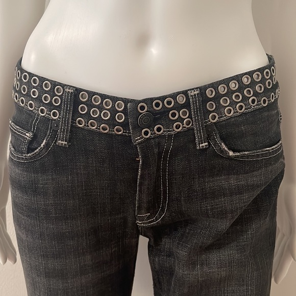 2000s 7 For All Mankind Jeans | Black Distressed Flare Leg Jeans | Size 27 - Picture 3 of 9